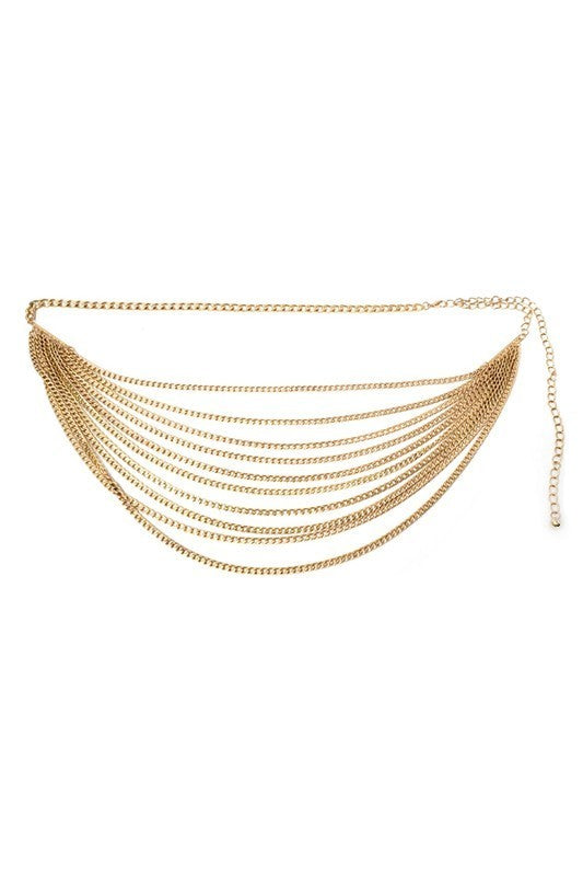 10 Row Draped Chain Belt (Pick Color)