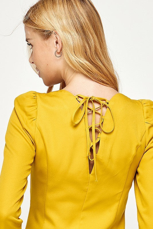 Sweet Heart Neck Long Sleeve Top