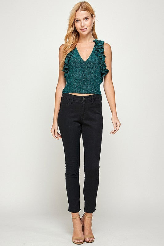 Sparkling Ruffles Detail Top