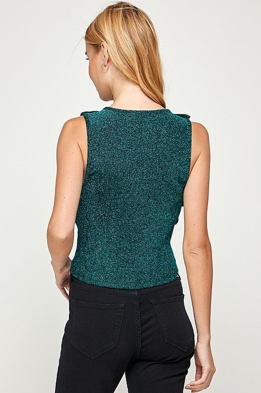 Sparkling Ruffles Detail Top