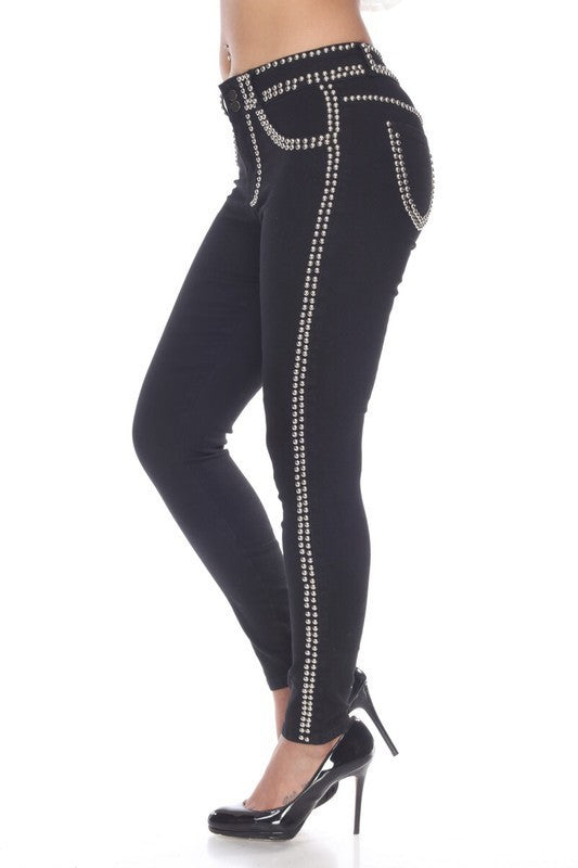Beaded Black Pants