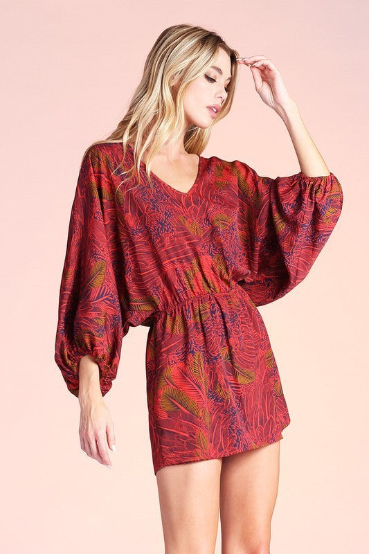Feather Print Romper