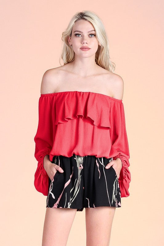 Off Shoulder Balloon Top
