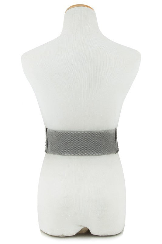 Cut out PU Braided Elastic Belt