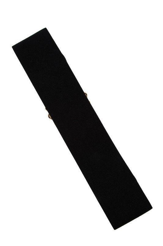Crystal O Buckle Elastic Belt