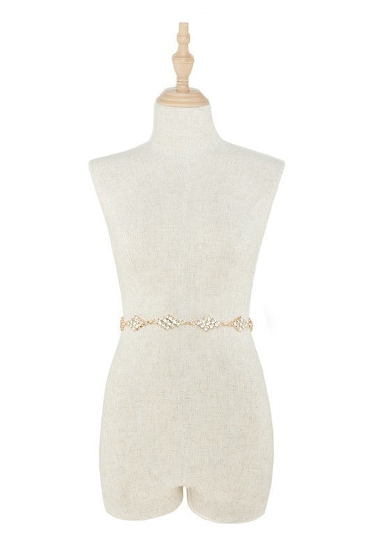 Crystal Square Linked Chain Belt (Pick Color)