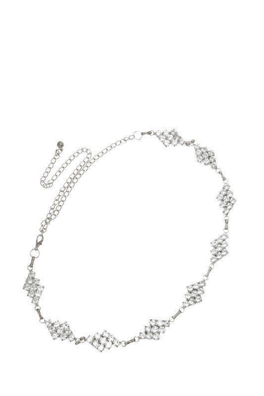 Crystal Square Linked Chain Belt (Pick Color)