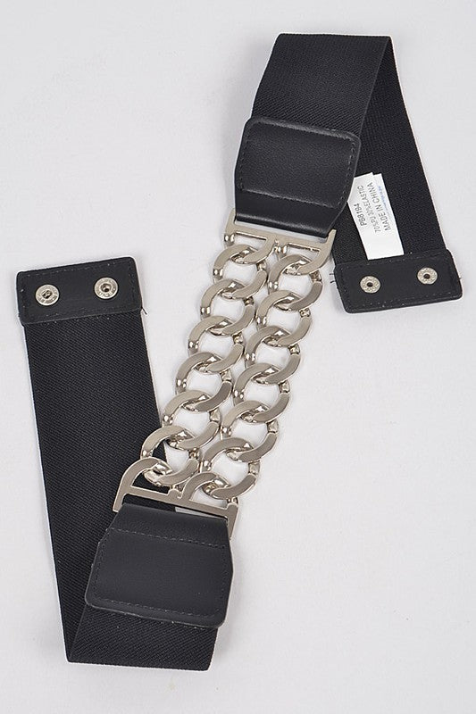 Double Chain Buckle Elastic Belt (Pick Color)