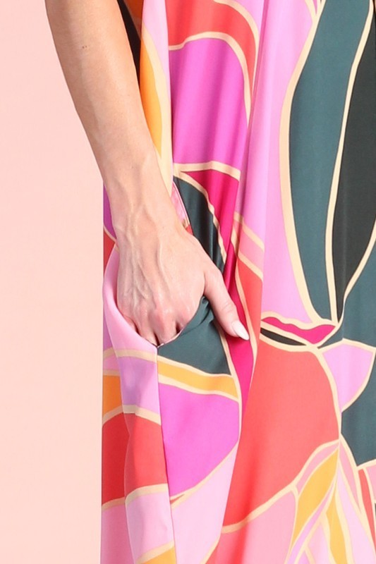 Multicolor Cocoon Maxi Dress