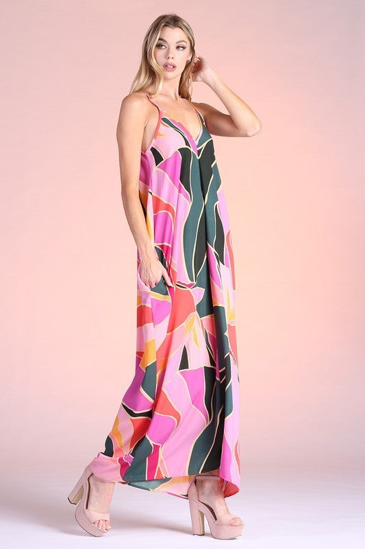 Multicolor Cocoon Maxi Dress