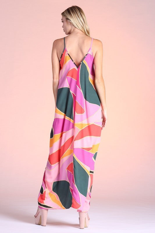 Multicolor Cocoon Maxi Dress