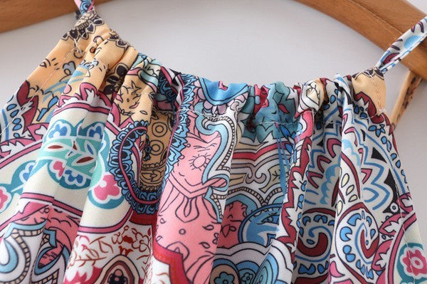 Mandala Print Hanging Neck Dress
