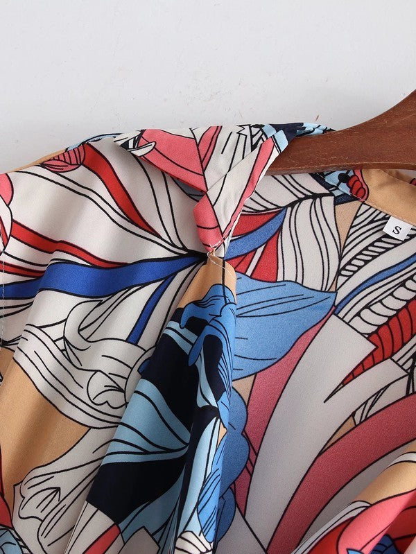 Multi Print Drop Neck Dress