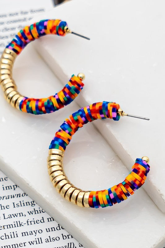 Polymer Bead Hoop Earrings – Mila Boutique - Main Image