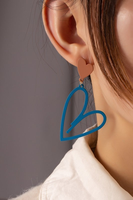 Heart Drop Earrings (Pick Color)