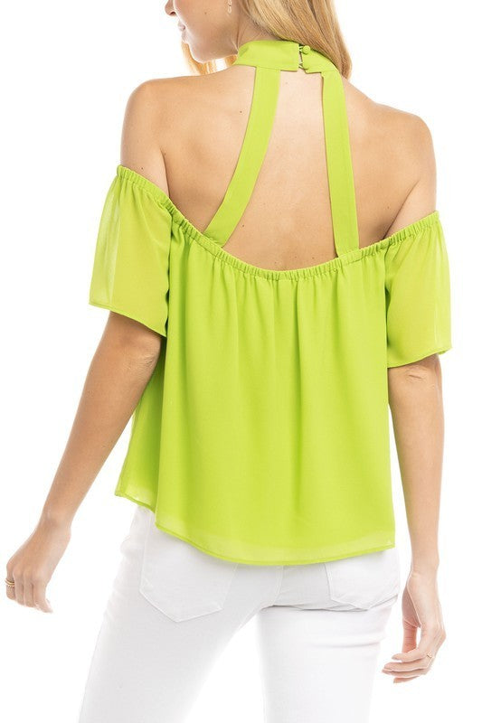 Off Shoulder Choker Top (Pick Color)