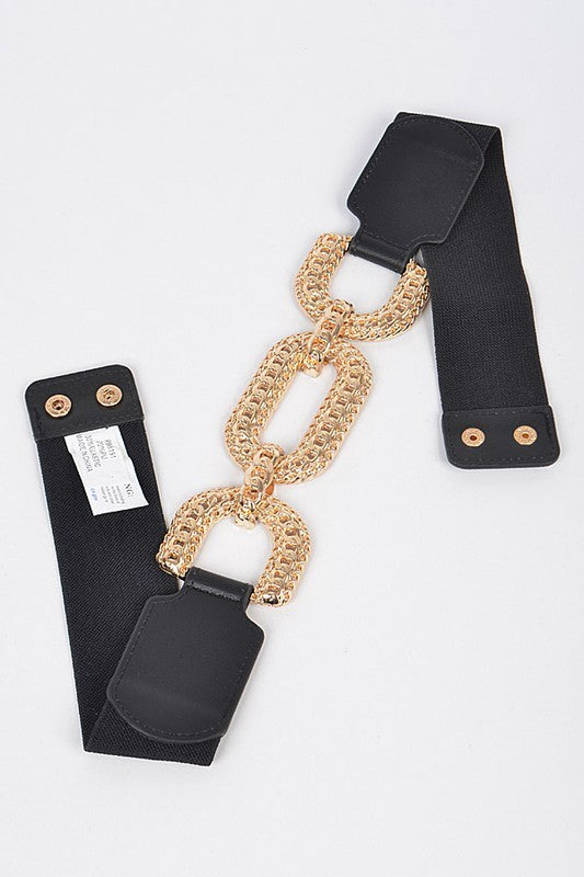 Metal Linked Buckle Elastic Belt (Pick Color)