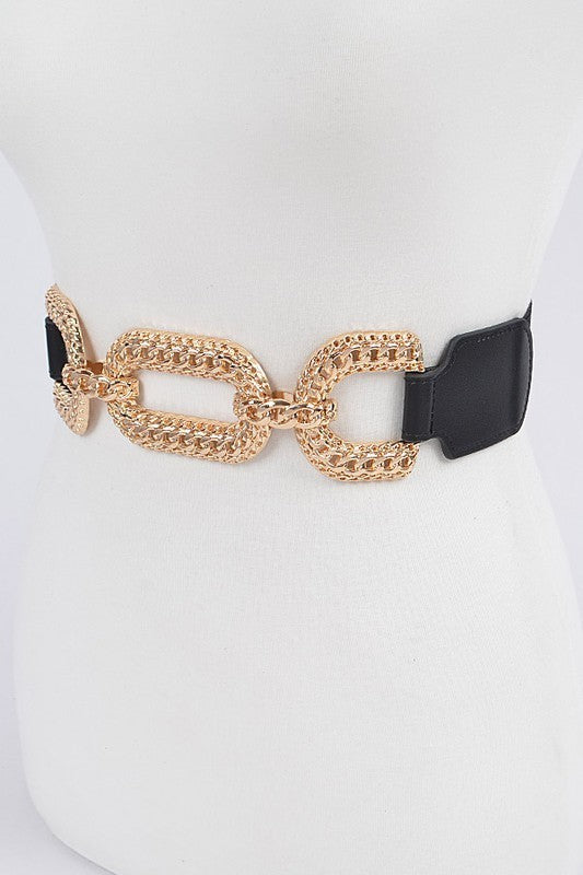 Metal Linked Buckle Elastic Belt (Pick Color)