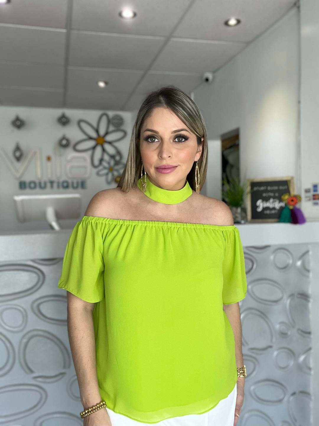 Off Shoulder Choker Top (Pick Color)