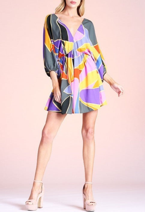 Multicolor Kimono Dress
