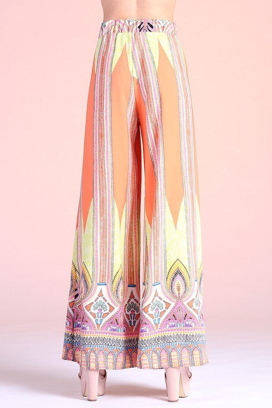 Aztec Print Palazzo Pants