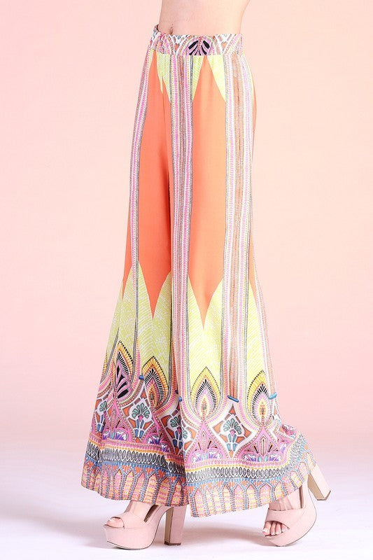 Aztec Print Palazzo Pants