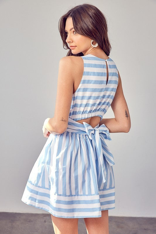 Front Cross Back Tie Dress (Pick Color)