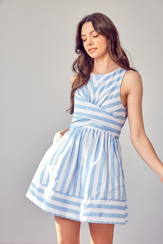 Front Cross Back Tie Dress (Pick Color)