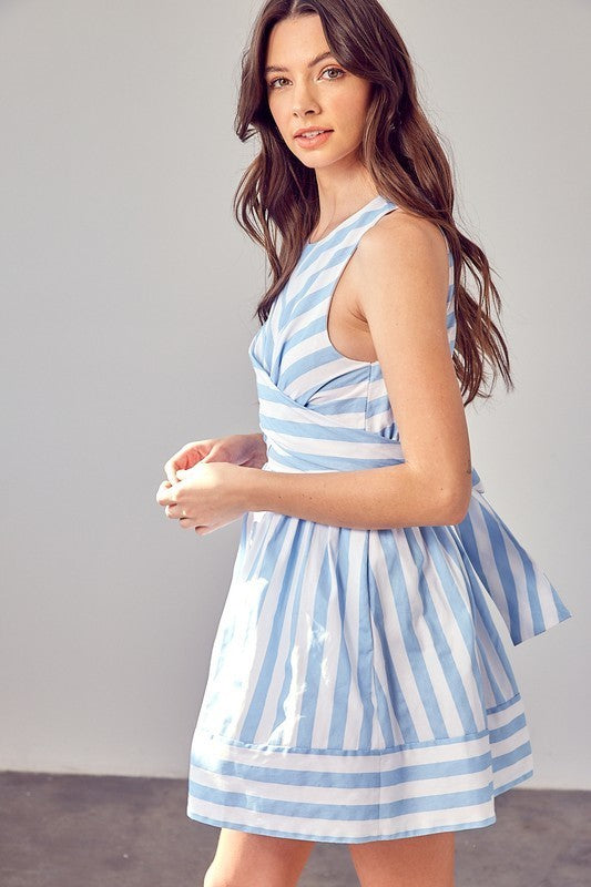 Front Cross Back Tie Dress (Pick Color)
