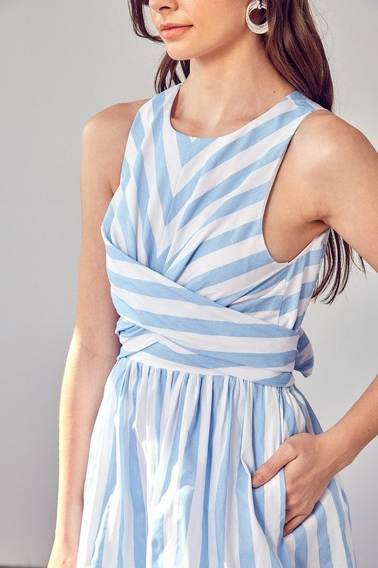 Front Cross Back Tie Dress (Pick Color)