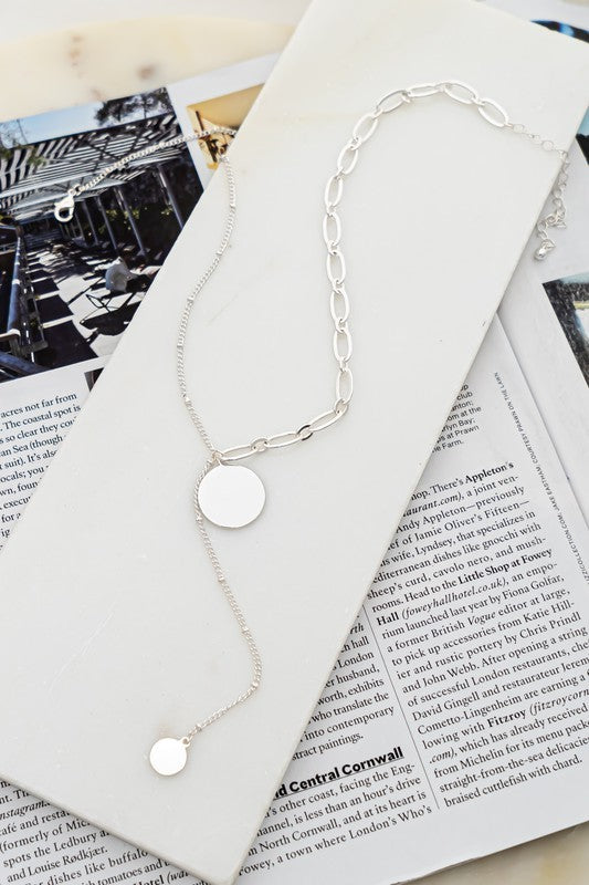 Asymmetric Link Chain Y Necklace