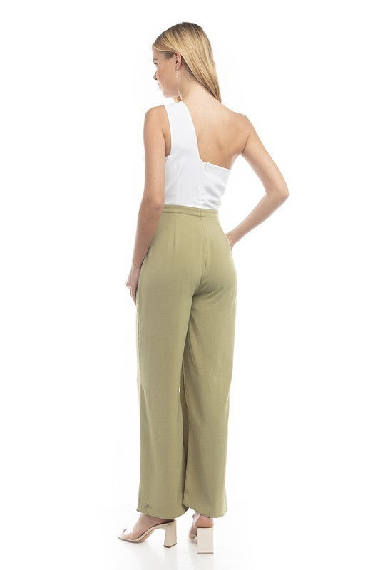 Asymmetric Neck Two-fer Jumpsuit