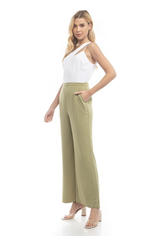 Asymmetric Neck Two-fer Jumpsuit