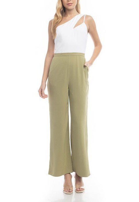 Asymmetric Neck Two-fer Jumpsuit