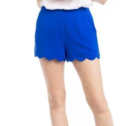 Scalloped Hem Shorts (Pick Color)