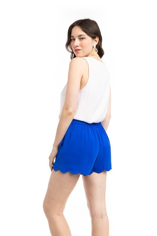 Scalloped Hem Shorts (Pick Color)
