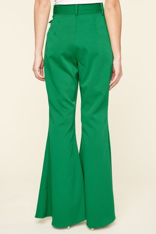 Belted Bell Bottom Pants (Pick Color)