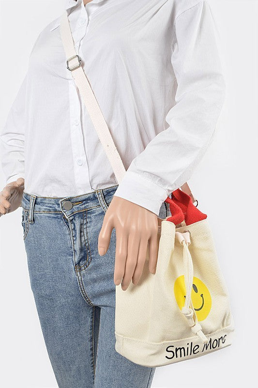 Happy Face Handle Canvas Bag