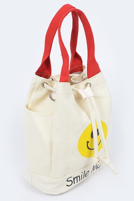 Happy Face Handle Canvas Bag