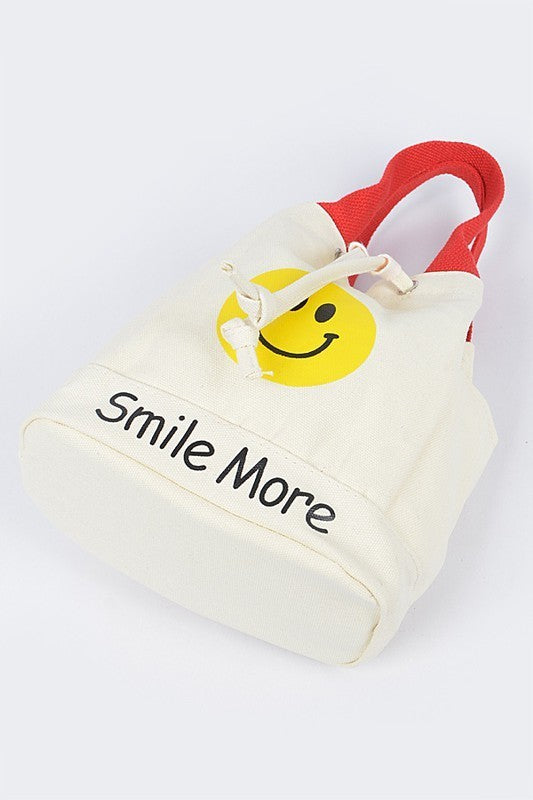 Happy Face Handle Canvas Bag