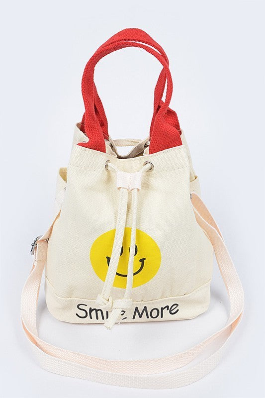 Happy Face Handle Canvas Bag