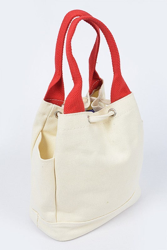 Happy Face Handle Canvas Bag