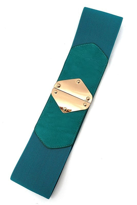 Wide Size Gold Modern Buckle Belt (Pick Color)