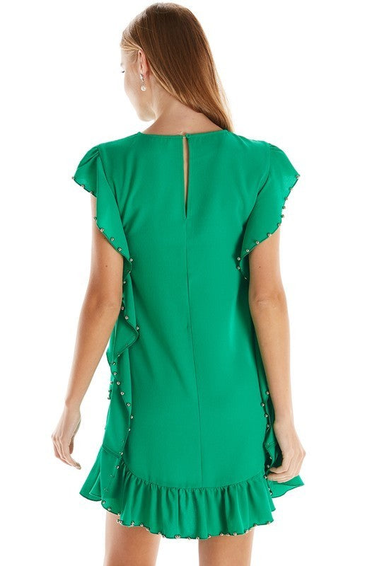 Ruffle Beaded Dress