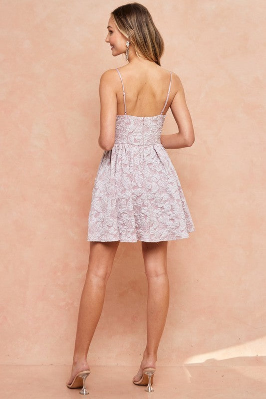 Sleeveless Jacquard Cocktail Dress