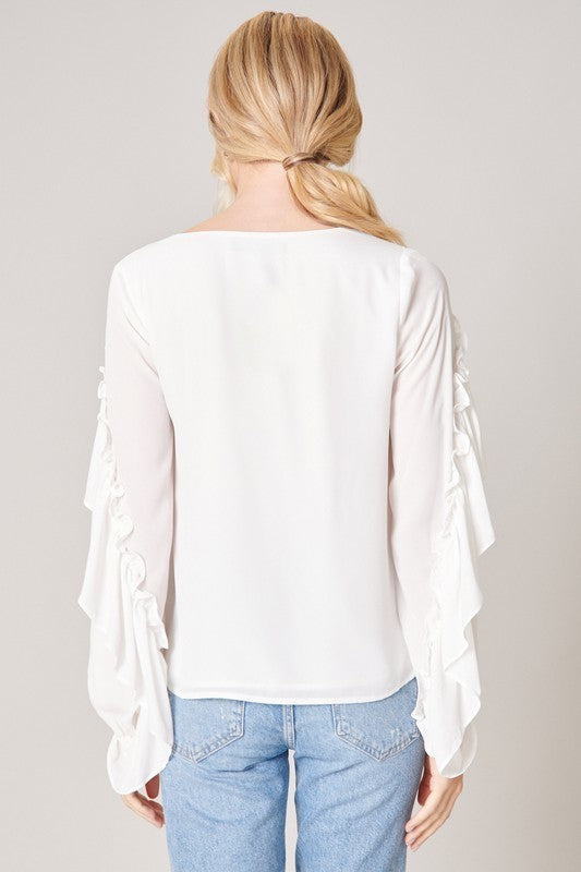 Ruffle Long Sleeve Top