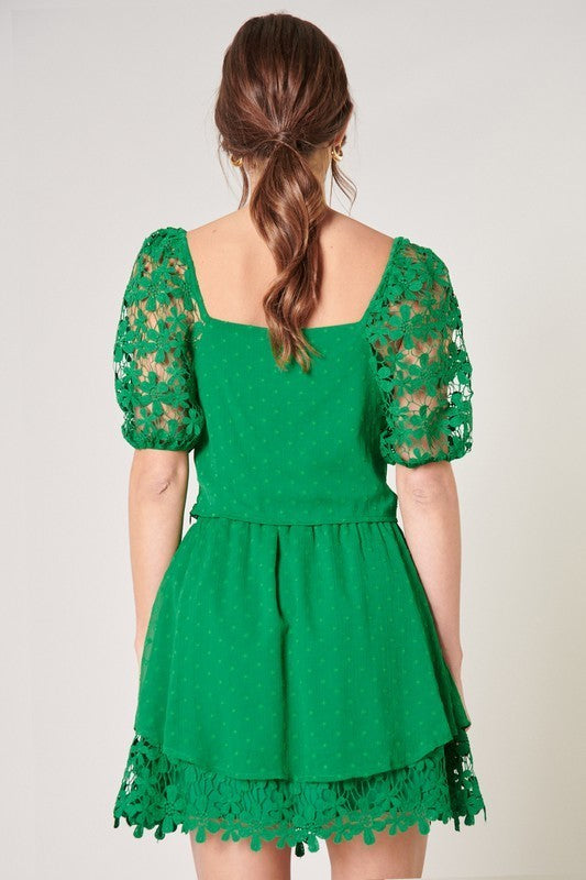 Lace Chiffon Dot Top