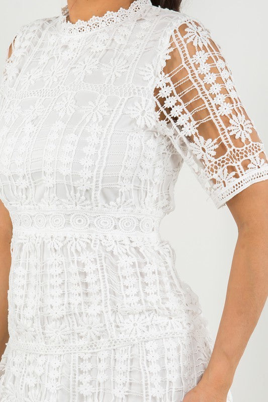 White Crochet Dress
