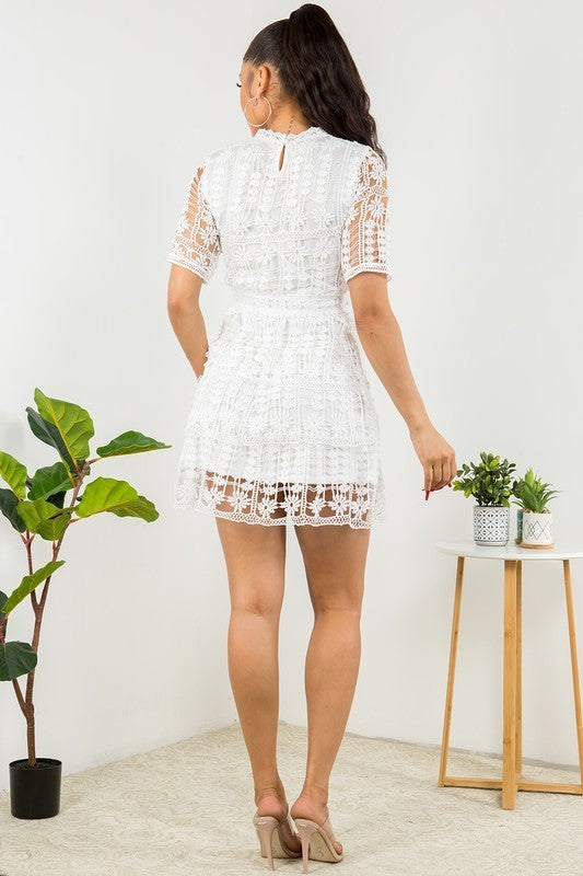 White Crochet Dress