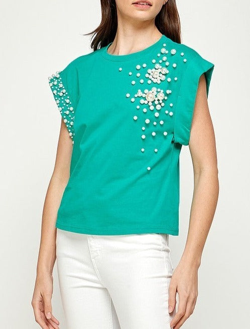 Pearls Detail Shirt (Pick Color)